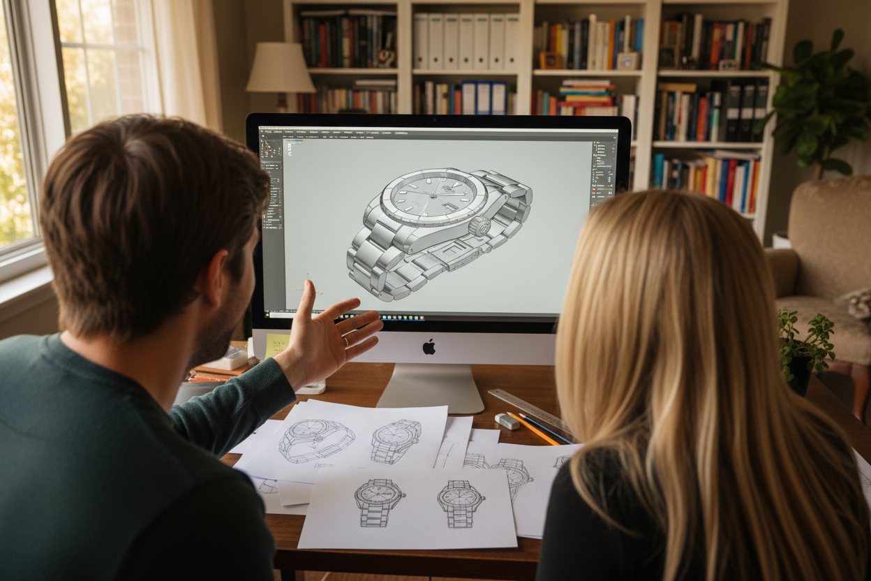 This is betgter, we can have less photos of watches there and make the whole watch look more like oyster perpetual, with stainless steel bracelet and clasp